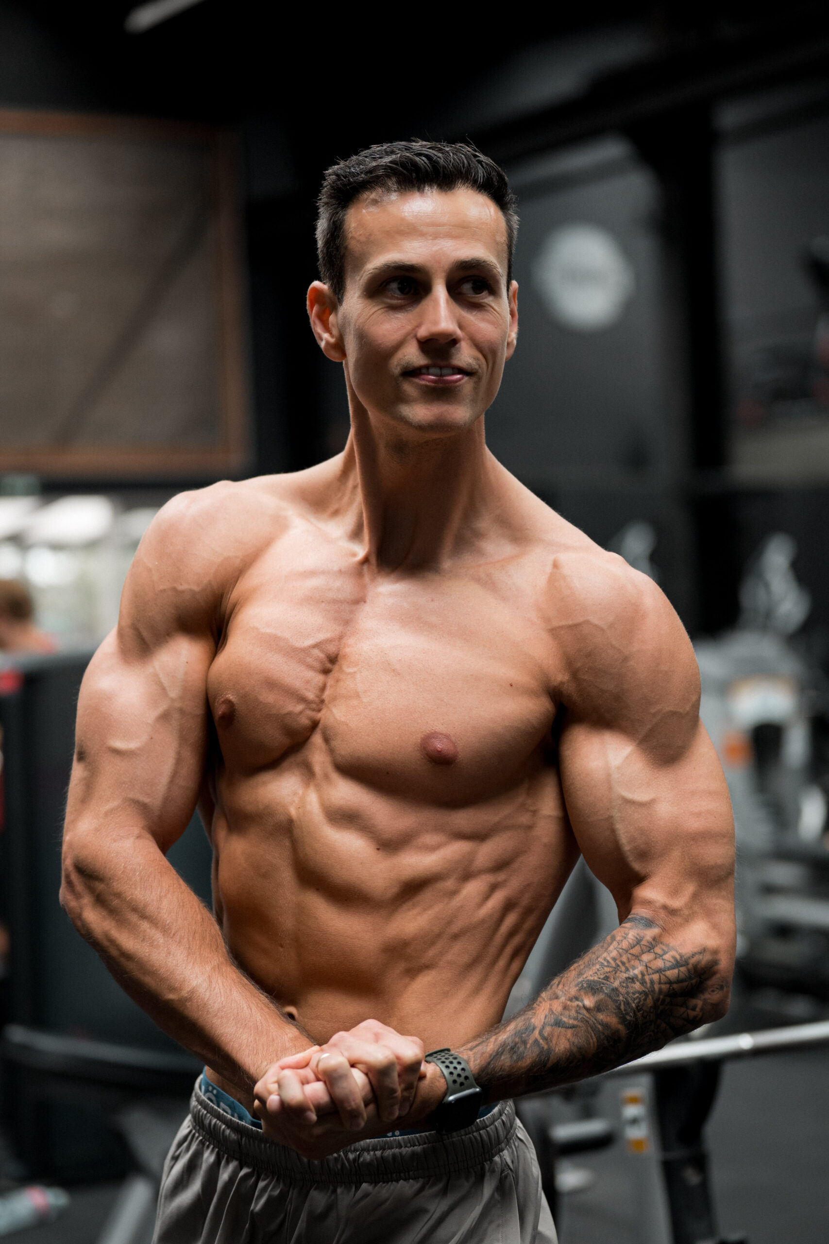 Fotoshoot voor bodybuild wedstrijd